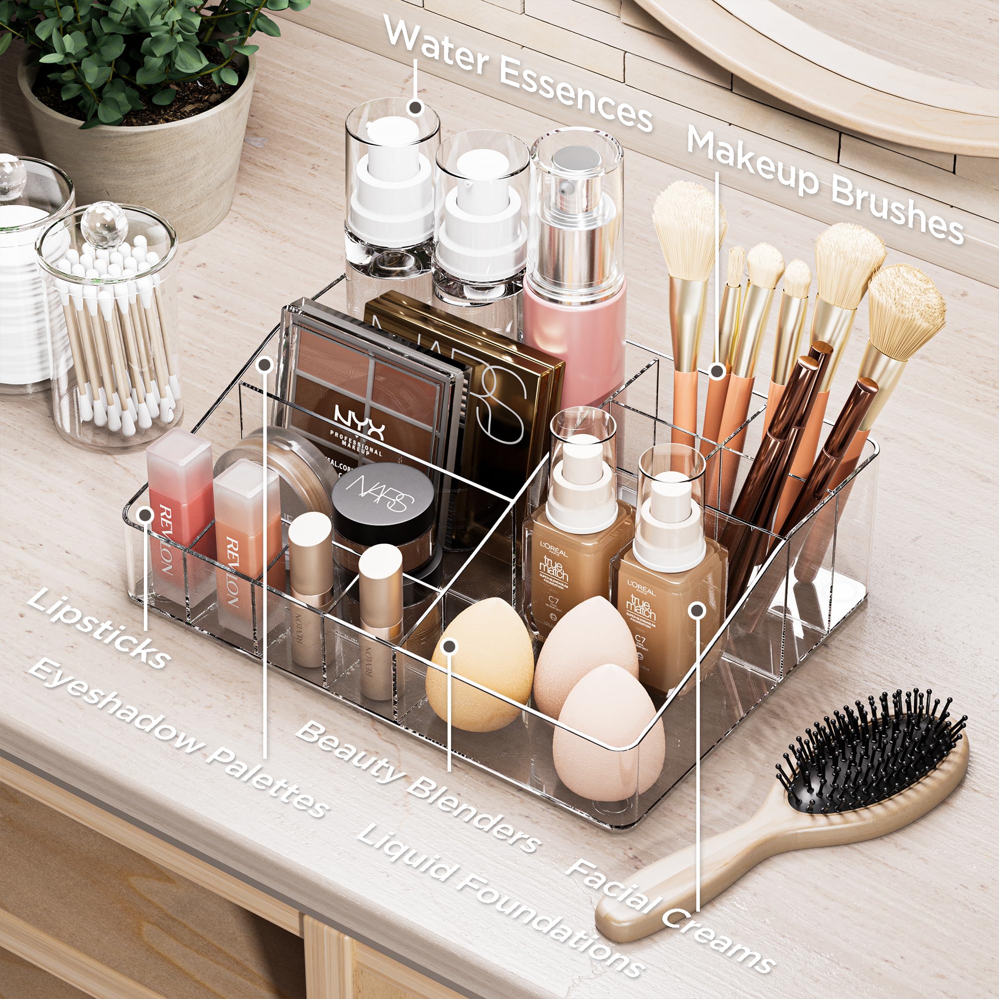 DancesCat Clear Makeup Organizer, Transparent Cosmetic Organisers for Lipsticks Jewelry, Nail Care - Image 4