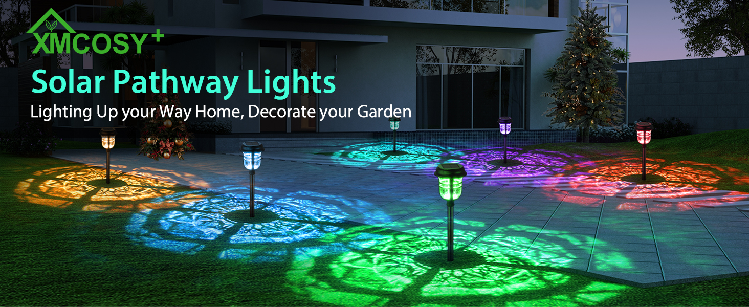 XMCOSY+ Luces Solares Para Exteriores, Impermeables, IP65, 25 Lm, Luz De Jardín Para Patio, Luces LED De Doble Tono Con Metal De Vidrio Semilla, Iluminación De Decoración De Camino (blanco Cálido