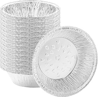 NoCry Premium Disposable 5 Inch Aluminum Pie Pans; Round Foil Baking Tins for Delicious Micro Pies, Individual Crispy Pie ...
