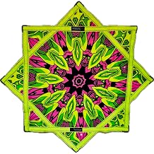 FlowStar - UV Reactive, 2X Sided Print, Vibrant Colors, Juggling Dapo Star 26, Blue & Purple Flower Non-UV