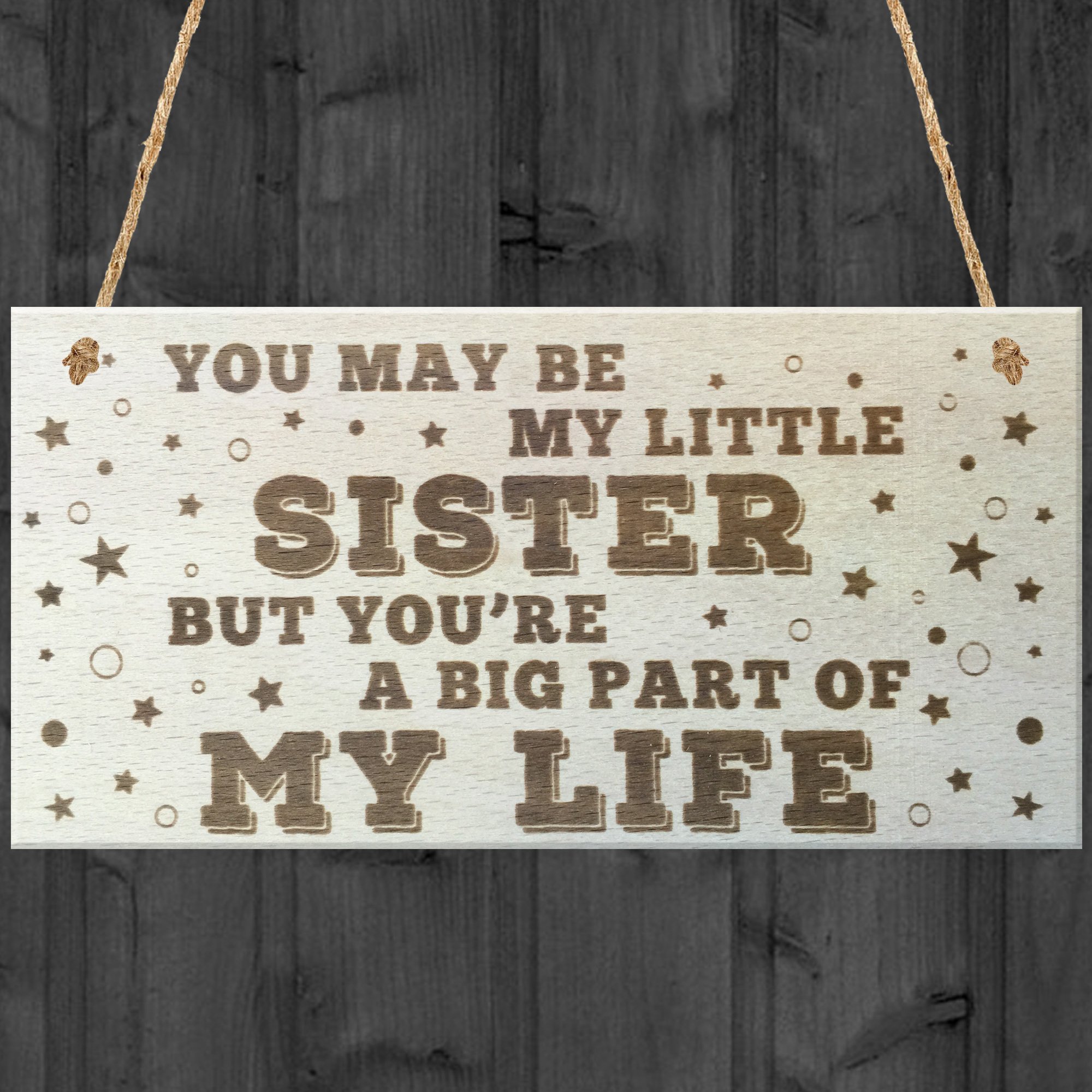 Red Ocean Little Sister Big Part Of My Life Wooden Hanging Plaque Love Gift Sign Sisters