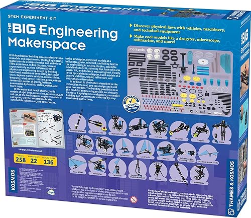 Miniatura 2 de Thames & Kosmos Big Engineering Makerspace  Kit de ciencia  22 lecciones y experimentos de física  Finalista del premio Juguete del Año  Educación