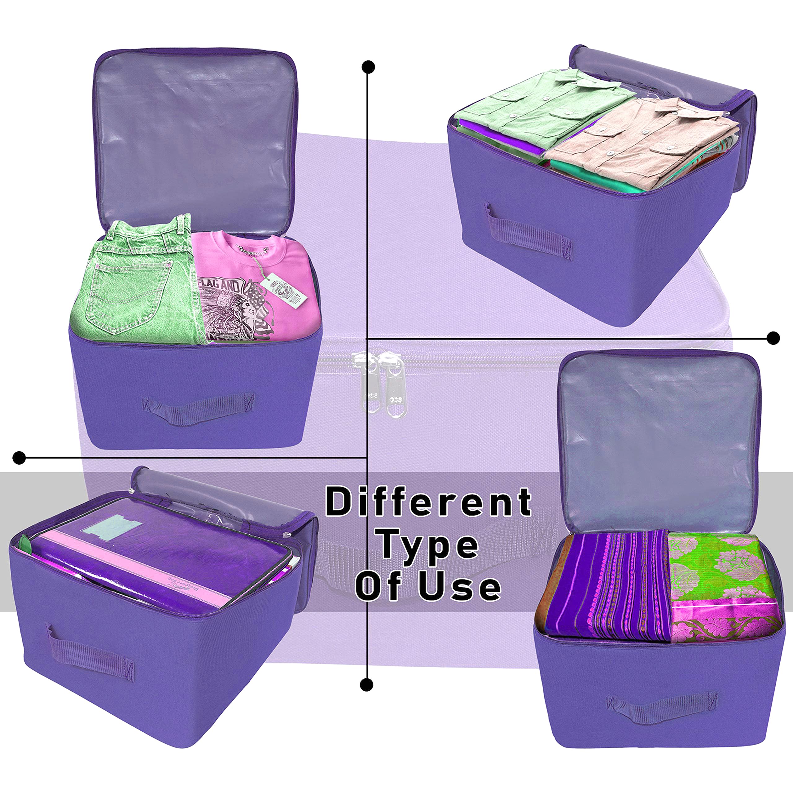 Storite 5 Pack Nylon Wardrobe Bag Underbed Cloth Storage Organizer Bag 3