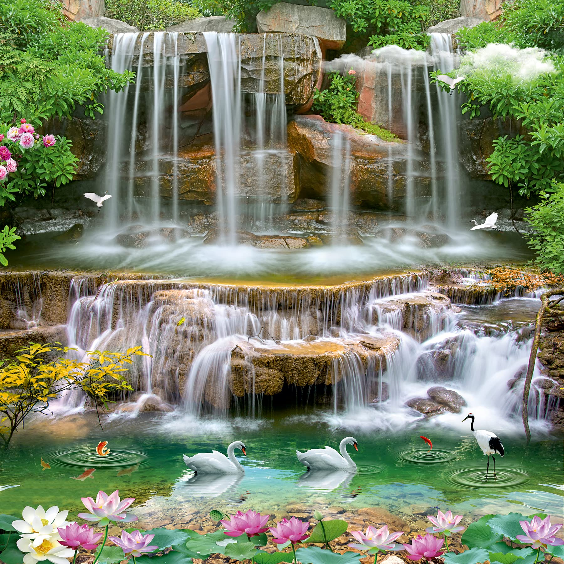 Color Solution Poster Water Fall Wallpaper Wall Sticker for Home Décor, Living Room, Bedroom, Hall, Kids Room, Play Room(Self Adhesive Vinyl and waterproof62 (18 X 18 INCH) (B09PC1GZYP) Amazon Price History, Amazon Price Tracker