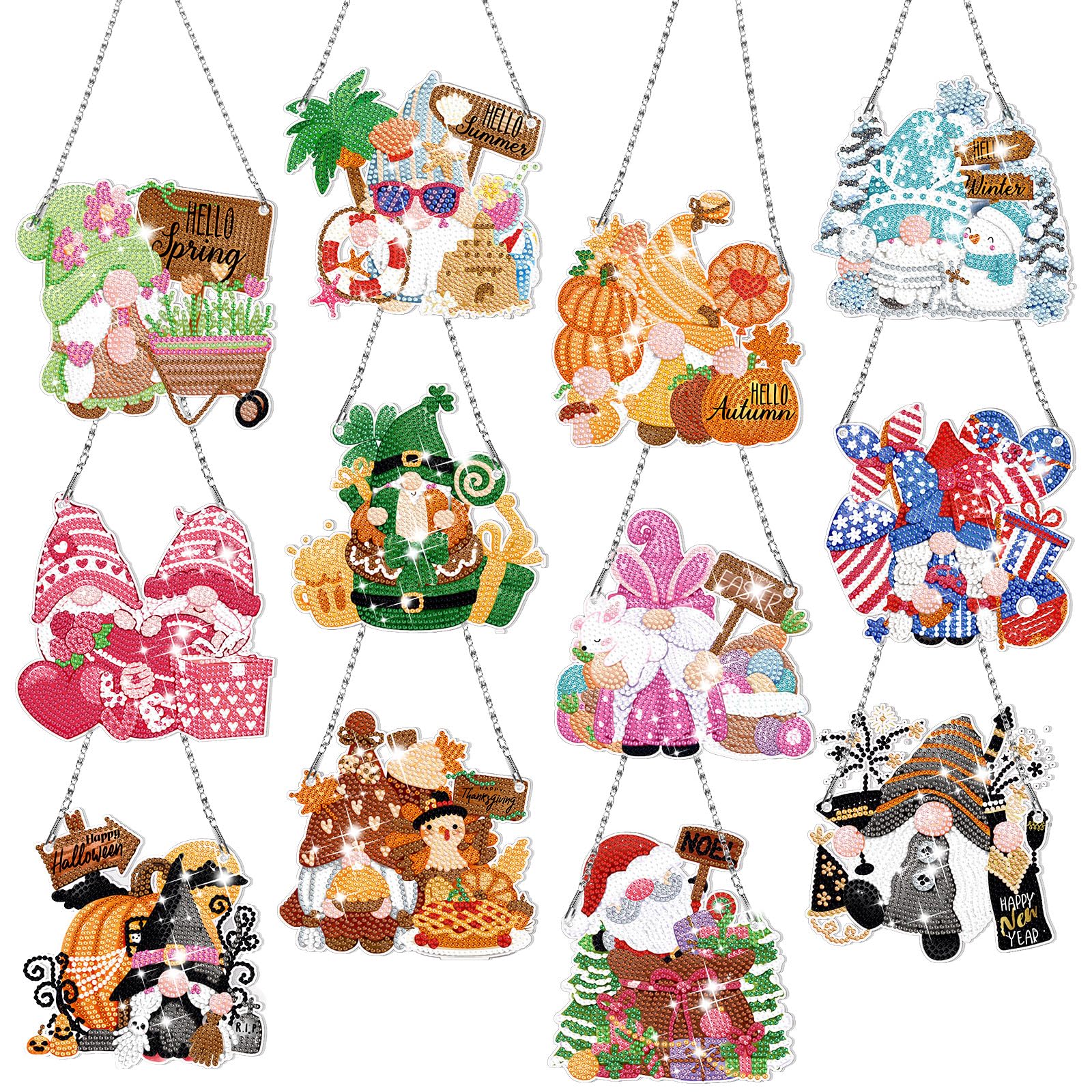 Acrylic Special Shaped Garland Diamond Art Painting Garland Bedroom Decoration E