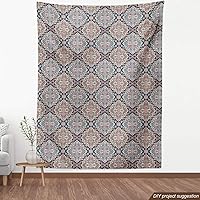 Vista 172 de Ambesonne Tela Geométrica por Yarda, Diseño Monocromo Patrón Abstracto de Líneas Continuas sobre Fondo Liso, Tela de Punto Elástico para Ropa