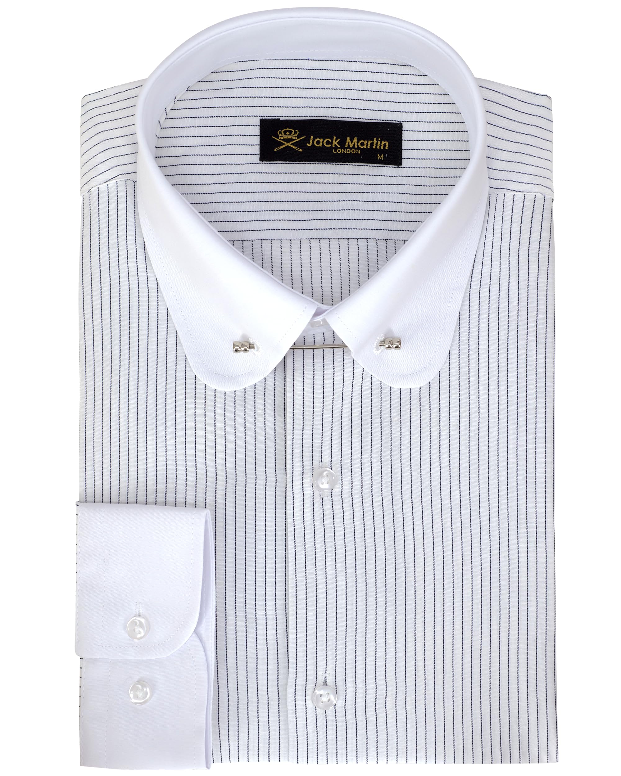 Jack MartinMen's Penny Collar Dress Shirt with Pin Collar Bar | Long Sleeve | Button-Up Stylish Formal