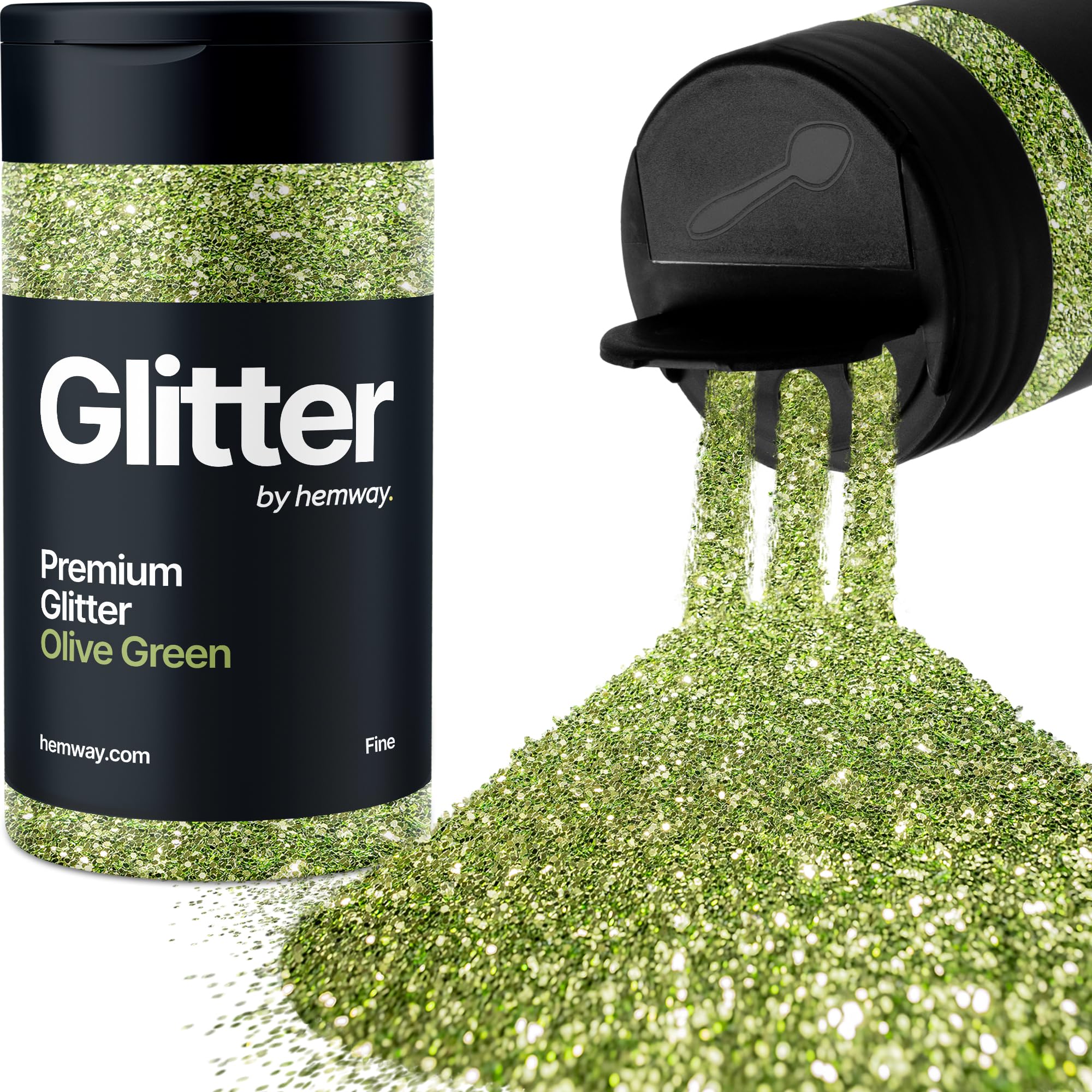 Olive Green Glitter Shaker, 130g Fine Glitter, Crafts 1/64" Metallic Flake Olive Green Sequins, Resin & Epoxy Crafts