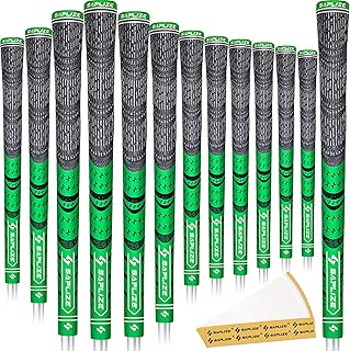 SAPLIZE Cross Cord Golf Grips Set of 13 Grips with Tape or Full Regripping Kit, Std/Mid/Jumbo, Low Taper Design, Multi-compound Hybrid, Anti-Slip Golf Club Grips, T30 Flow Series