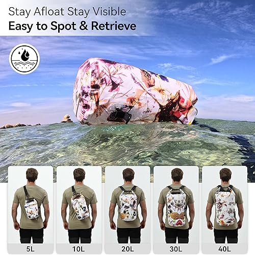 Vista 5 de MARCHWAY - Bolso seco flotante e impermeable 1.322.645.287.9310.57 galones, parte superior enrollable, mantiene secos equipos de kayak rafting