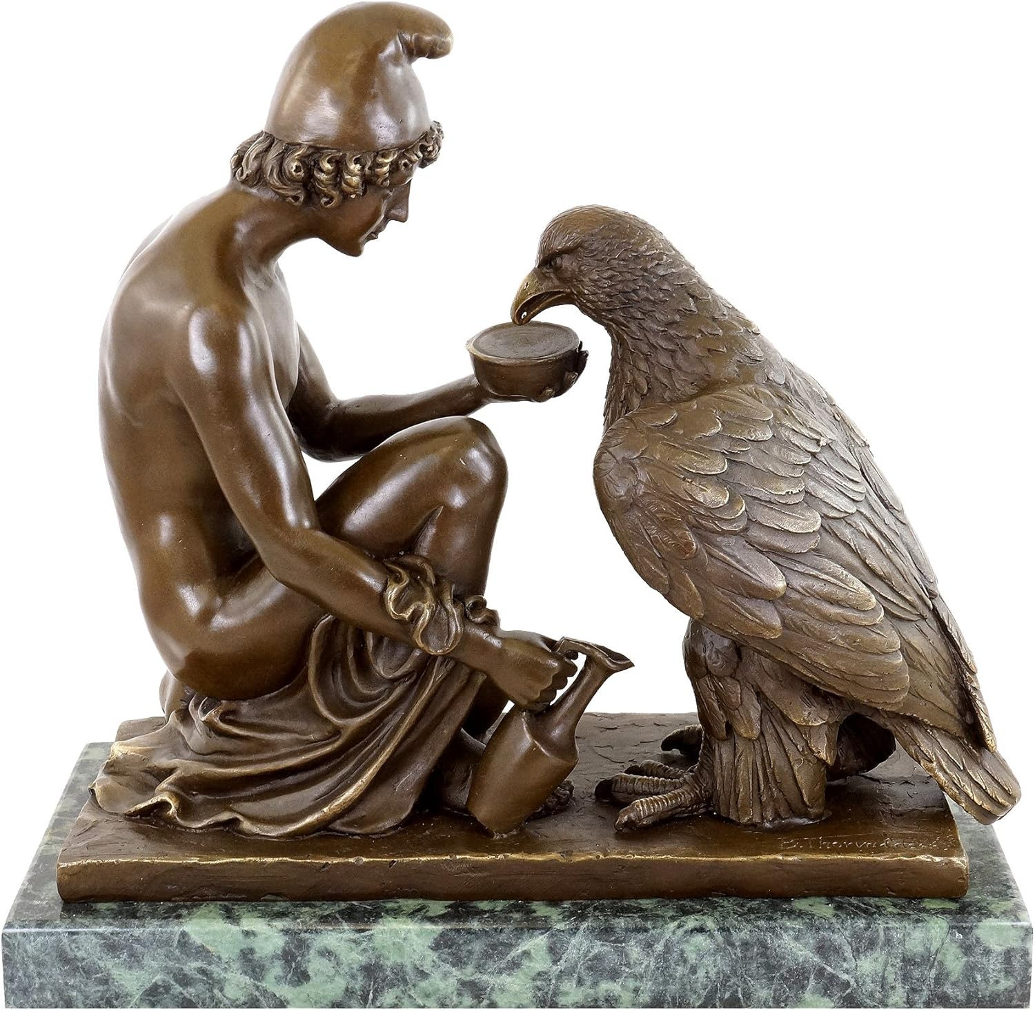 Kunst & Ambiente Greek Mythology Statue Ganymede Watering Zeus' Eagle Bertel