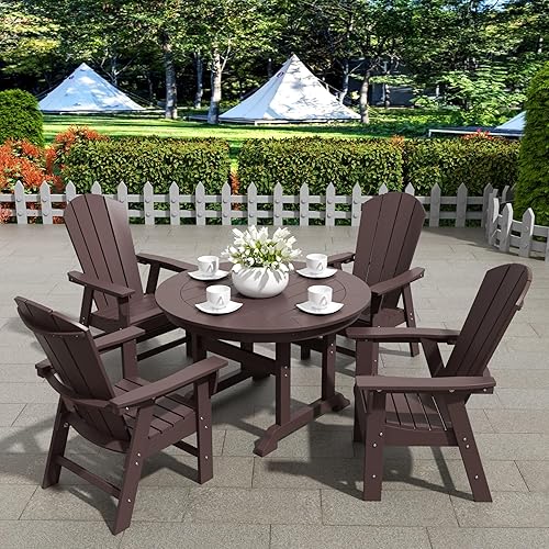 Miniatura 34 de WestinTrends Malibu - Juego de comedor Adirondack de 7 piezas para exteriores, juego de muebles de mesa y sillas de madera de polietileno para todo