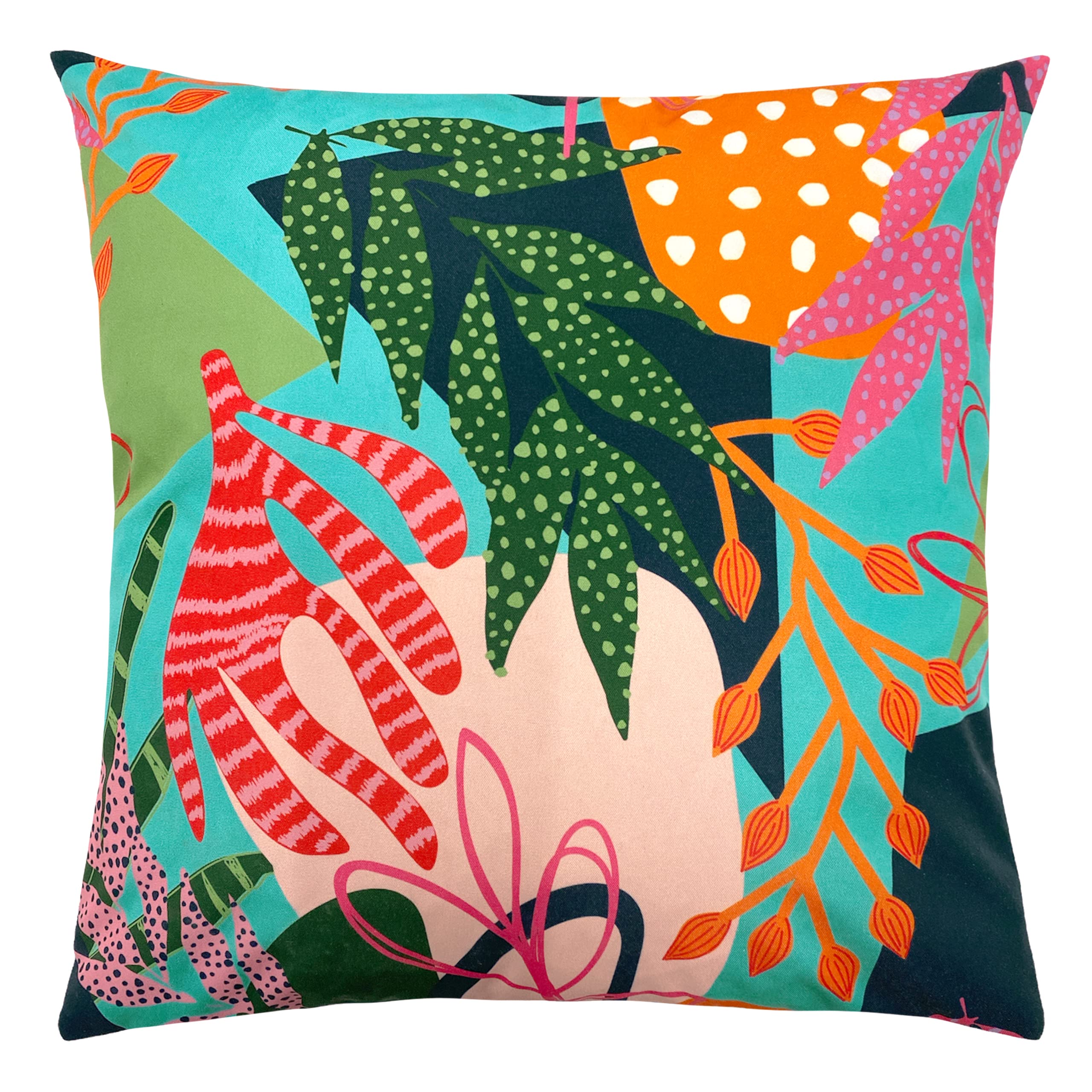 Indoor / Outdoor Floral Square Cushion Cover