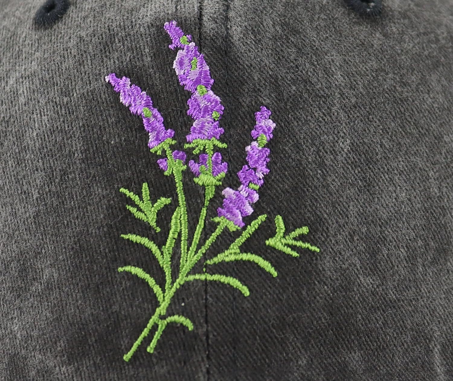 Lavender Hat for Women Men, Cute Adjustable Embroidered Cotton Gardening Baseball Cap - Image 3