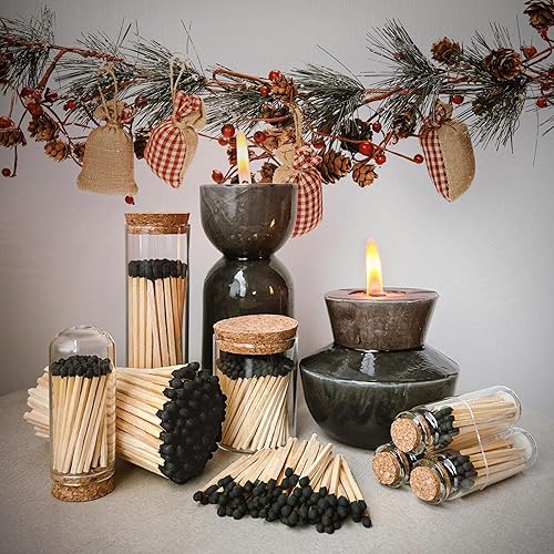 Miniatura 7 de Thankful Greetings Juego negro de 4 pulgadas en un frasco elegante + calcomanías de golpeador incluidas  100 puntas negras llamativas decorativas de