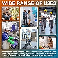 Vista 6 de EZGOODZ Fundas desechables transparentes para brazos, 18 pulgadas. Paquete de 100 fundas impermeables para brazo con muñecas elásticas. Mangas