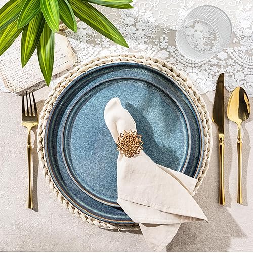 Miniatura 5 de AmorArc Juego de 6 platos de cerámica de 8.5 pulgadas, para postre, ensalada, aperitivo, platos pequeños, aptos para microondas, lavavajillas,