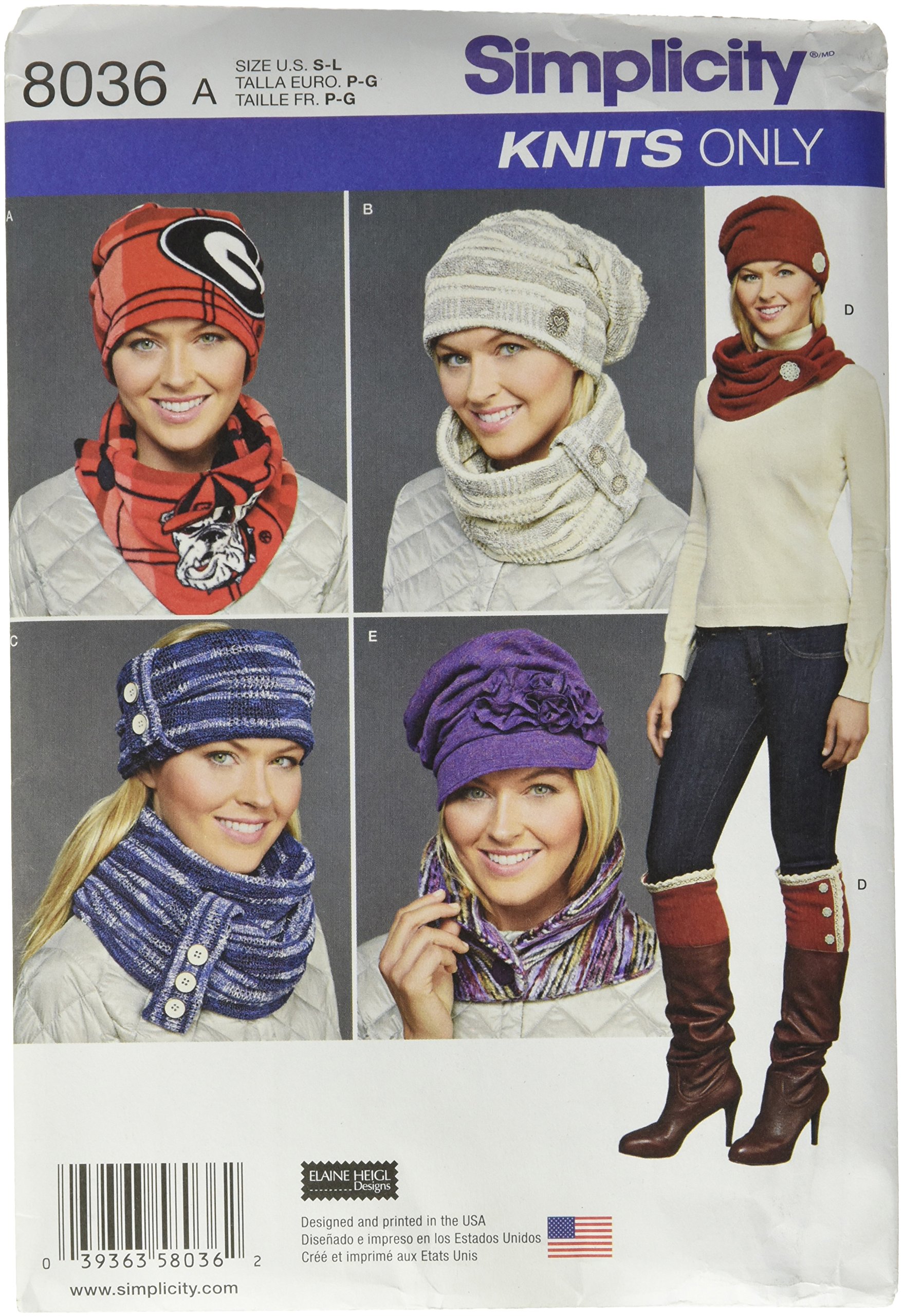 Patron de couture accessoires temps froid Simplicity 8036 pour vos sorties d'hiver