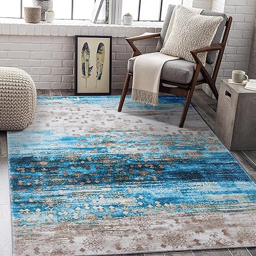 Miniatura 8 de Alfombra vintage lavable de 3 x 5 pies, lavable, bohemio, medallón floral, bohemio, tapete antideslizante para mesita de noche, de lana sintética