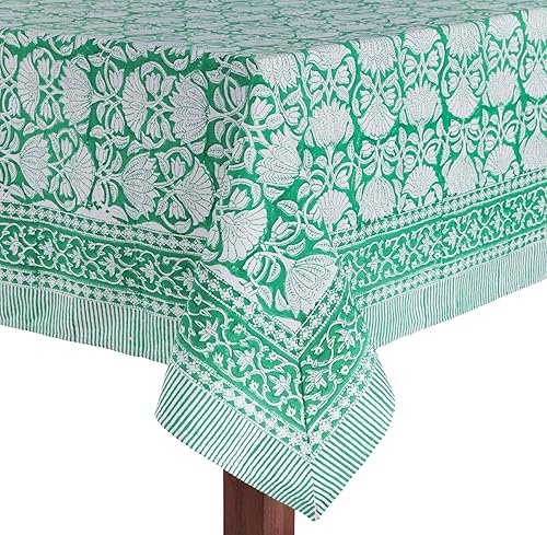 Miniatura 53 de ATOSII Amalfi - Mantel rectangular de otoño 100% algodón, bohemio, estampado a mano, para cocina, mesa de comedor, lino, decoración de otoño
