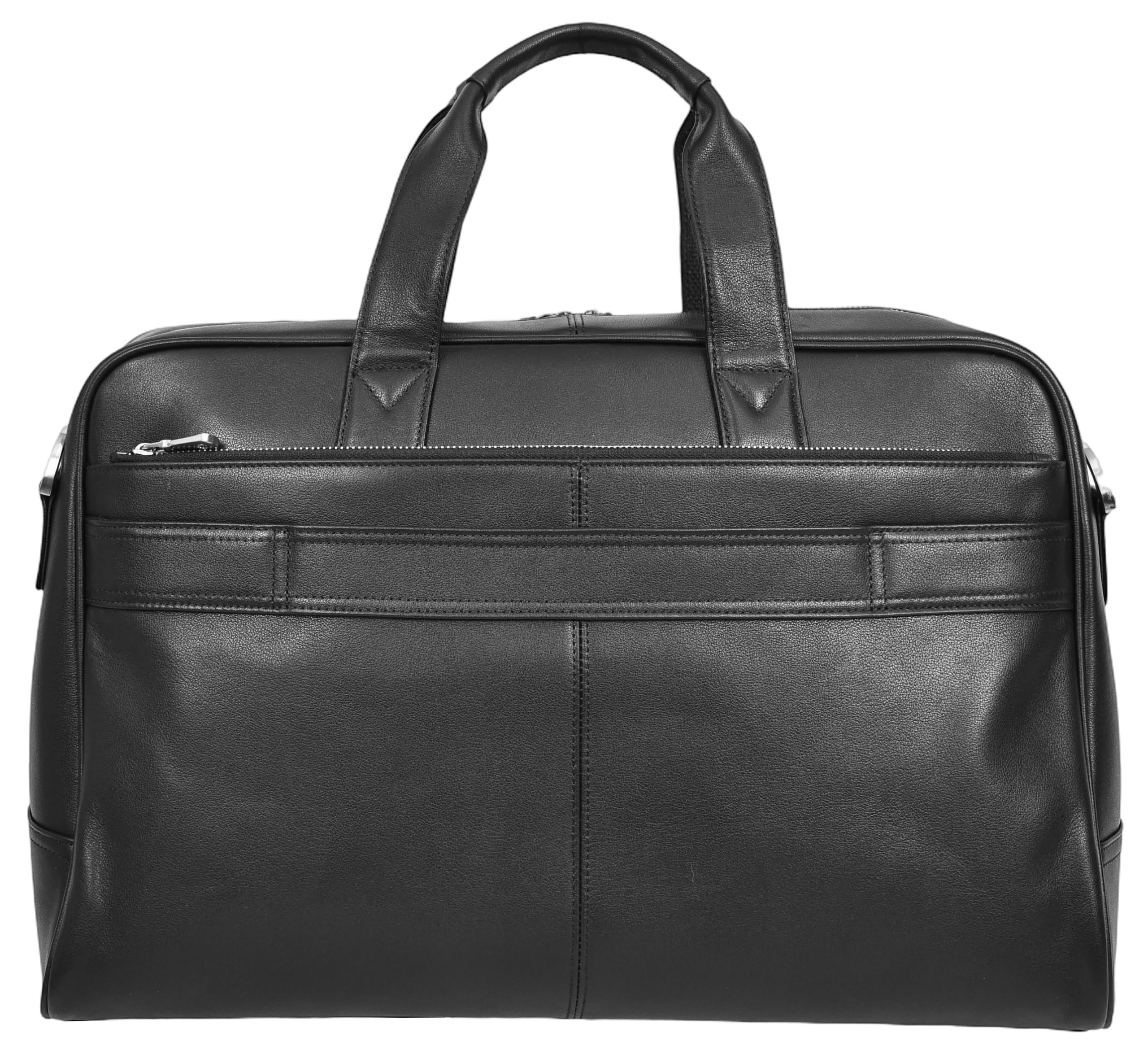 Kigali - Bolsa de viaje de piel auténtica, tamaño mediano, para fin de semana, Black, M, Bolsa de transporte