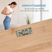 Grundig Bambusz Digitális Személymérleg LCD Kijelzővel 180 kg-ig 7