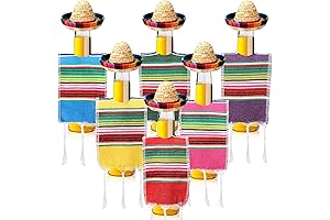 6 Sets Fiesta Tiny Sombrero Hats & Serapes for Creative Bottle Decoration