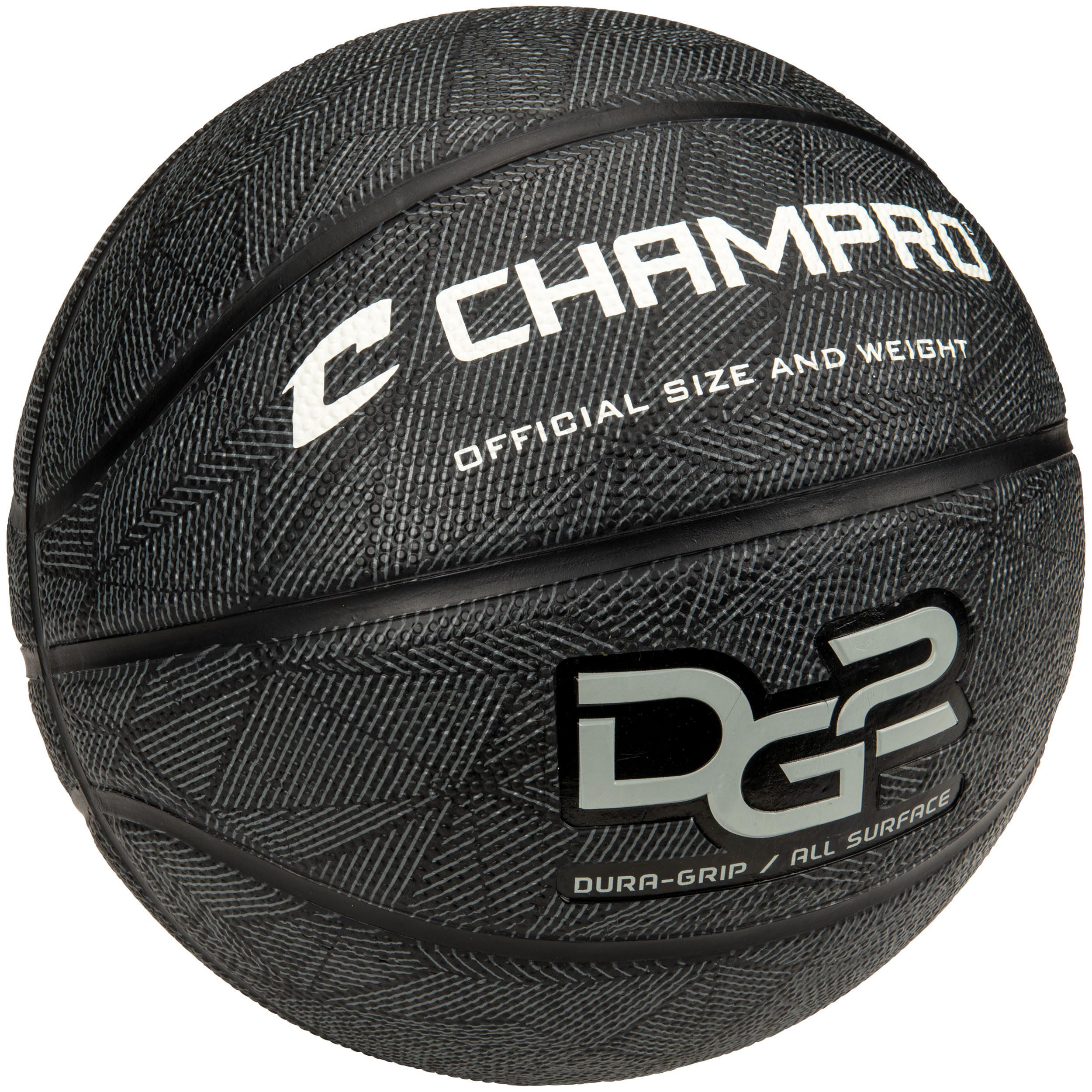 CHAMPRO Dura-Grip 230 gumowa piłka do koszykówki, oficjalny rozmiar, szara