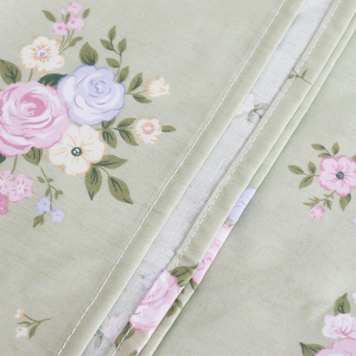 Green Bedding Flat Sheets Twin Size Pattern Printed Decorative Cotton Top Sheets Ultra-Soft Breathable Bedding Sheets