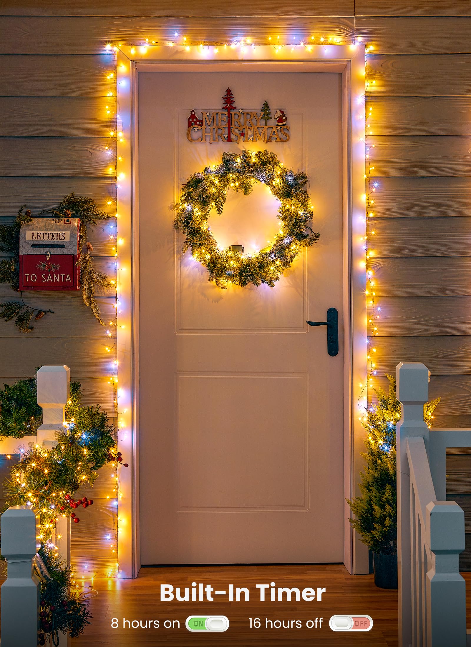 Guirnalda de luces para interiores, paquete de 4 unidades de 10 pies, 120 luces LED, funciona con pilas, con temporizador para decoraciones de Navidad, manualidades, centros de mesa de boda