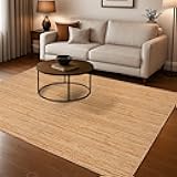 Hausattire Hand Woven Jute Braided Rug, 5'x8' – Natural, Reversible Boho Entry Area Rugs for Kitchen, Living Room I Farmhouse Indoor Outdoor Decorative Floor Rug, 60x96 Inches