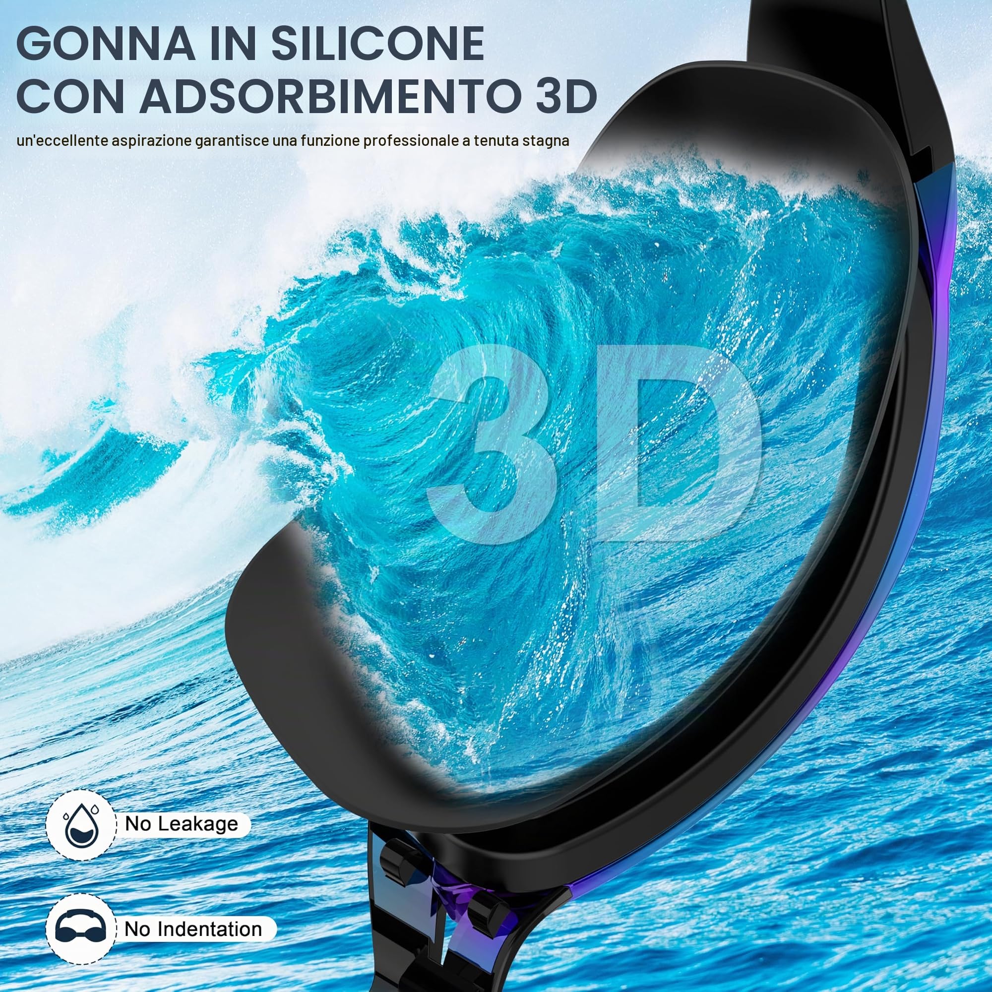 Occhialini Nuoto Per Adulti - Lenti Antiappannamento HD, Protezione UV, Impermeabili, Adatti Per Allenamento E Piscina - Occhialini Nuoto Uomo/Donna Unisex Con Vestibilità