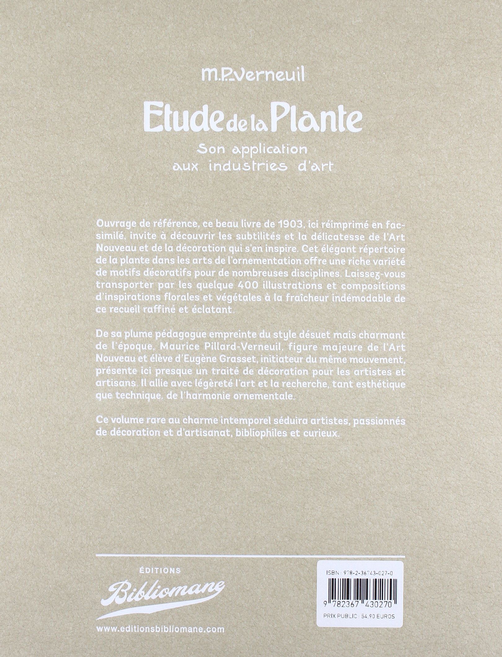 Etude de la Plante, Son application aux industries d'art