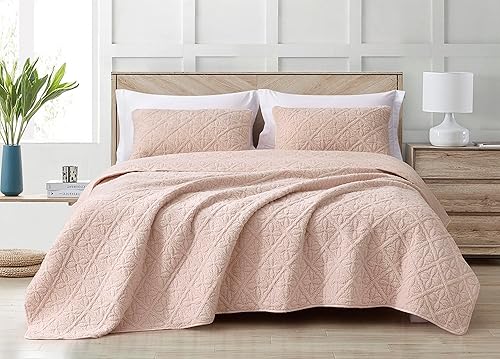 Miniatura 10 de Chezmoi Collection Bethany - Juego de edredón de 3 piezas tamaño Queen, manta sherpa acolchada floral, reversible, de microfibra lavada, ligera,