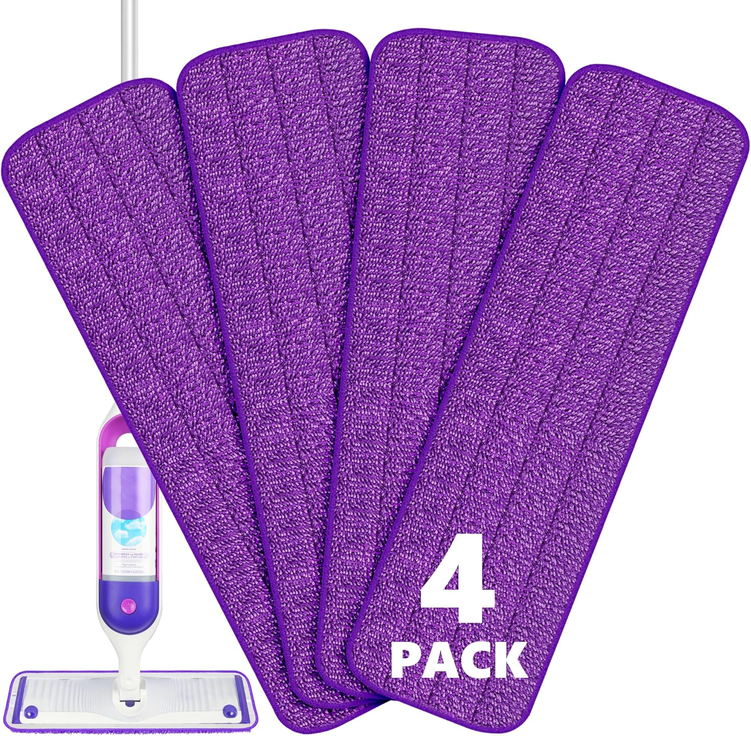 Microfiber Mops for Floor Cleaning - BPAWA Flat Floor Mop with 8 Reusable Washable Mop Pads fit for Swiffer Powermop Dust Mop for Hardwood Laminate Tile Wood Ceramic Vinyl Wall Floors