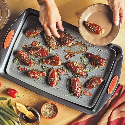 Miniatura 6 de Rachael Ray Tools and Gadgets - Alfombrilla antiadherente de silicona para asar y hornear, 10 pulgadas x 14.75 pulgadas, gris