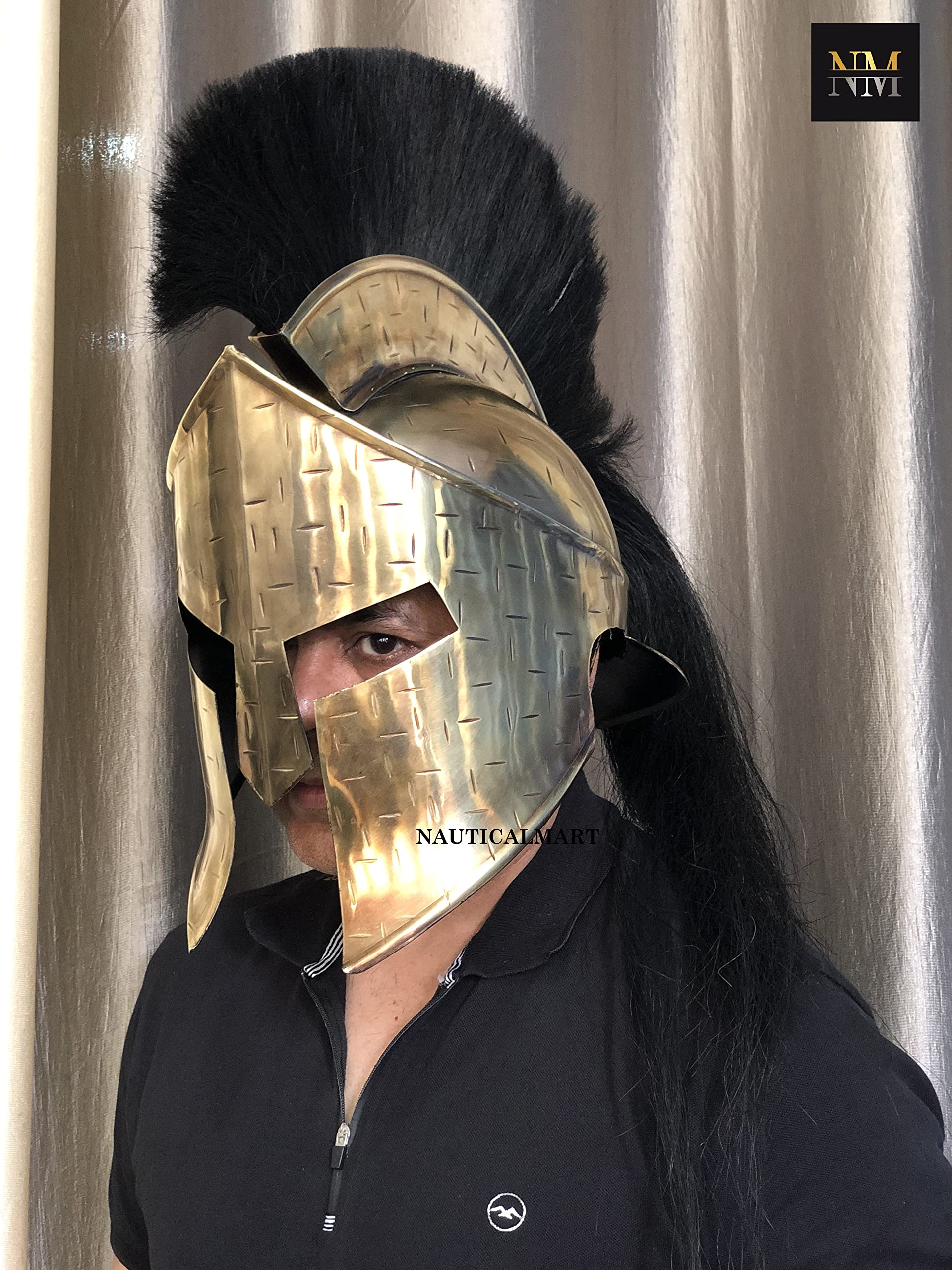 NauticalMart Medieval Spartan Helmet Great king Leonidas 300 Movie Helmet Fully Functional Wearable Armor Reenactment Cosplay LARP Halloween Costume