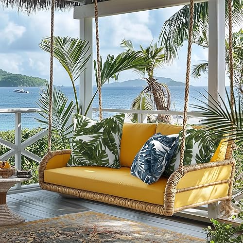 Miniatura 5 de Fundas de almohada para muebles de patio al aire libre de 20x20 pulgadas, juego de 2 fundas de almohada decorativas para patio, fundas cuadradas