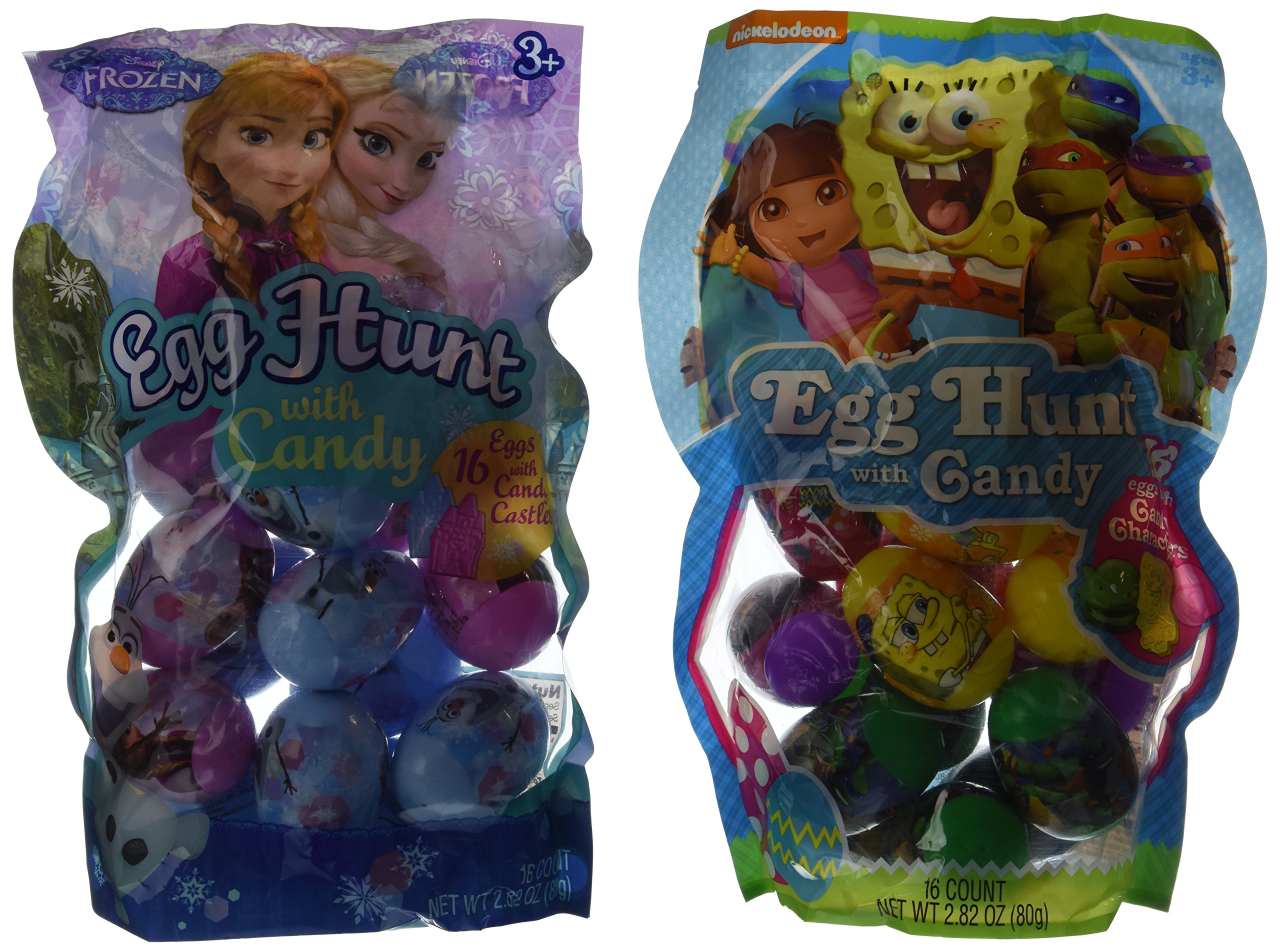 Easter Egg Hunt Assortment Disney Frozen & Nickelodeon Characters - 32 Eggs