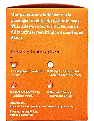 Miniatura 5 de Yamamotoyama Matcha Genmai - Bolsa de pirámide de té, 10 unidades (paquete de 6)