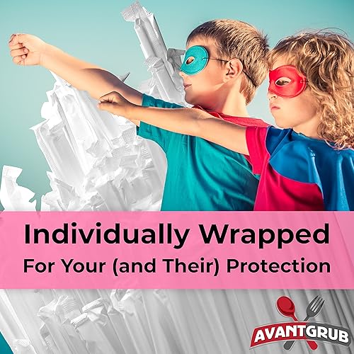 Miniatura 5 de Pajitas de cóctel transparentes duraderas y reutilizables de 7.75 pulgadas, 100 unidades. Envueltas individualmente para protección contra gérmenes