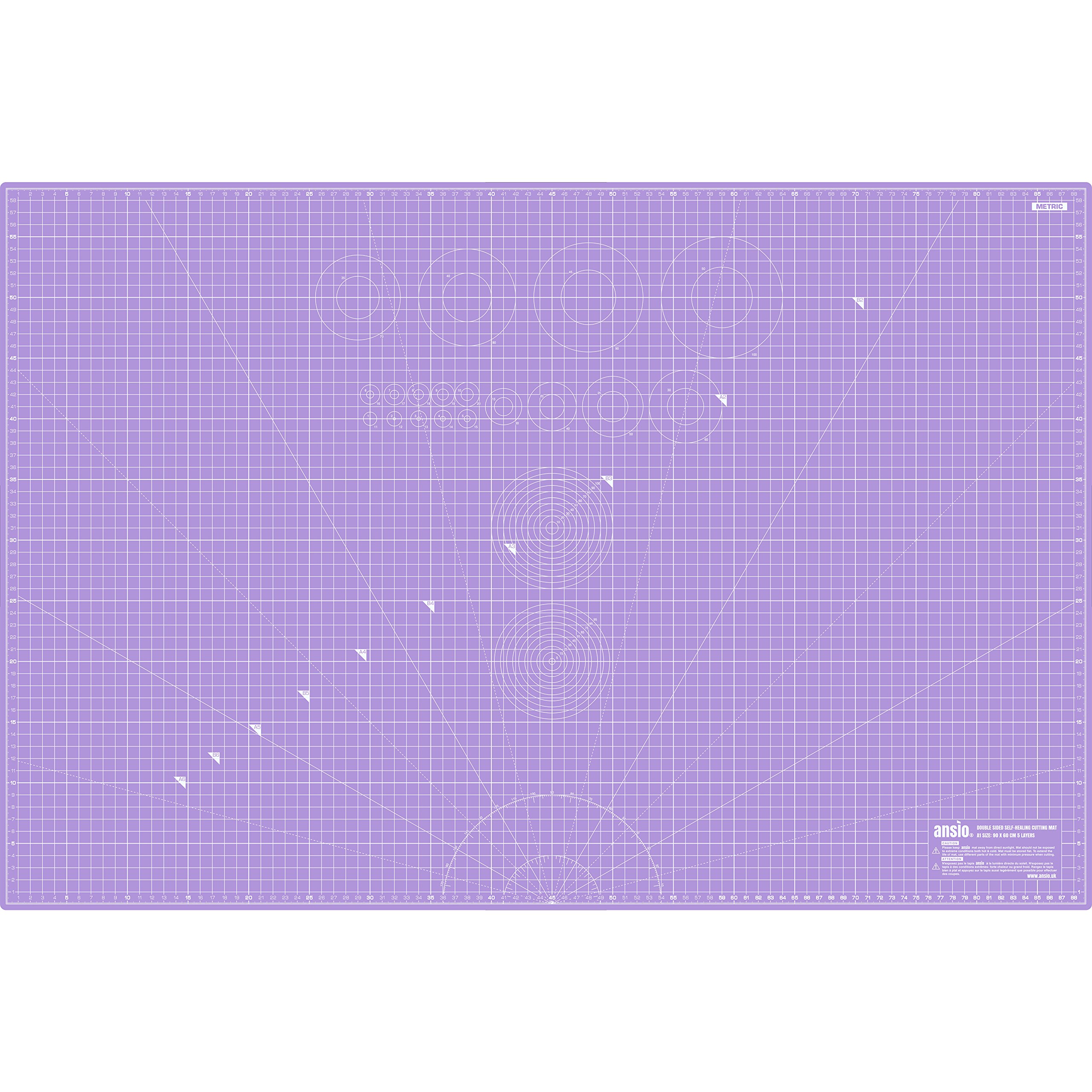 ANSIO Craft Cutting Mat Self Healing A1 Double Sided 5 Layers Quilting, Sewing, Scrapbooking