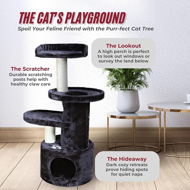 Foto 2 de 5 de Trixie Pet Products Oviedo - Árbol para Gatos, Gris Oscuro