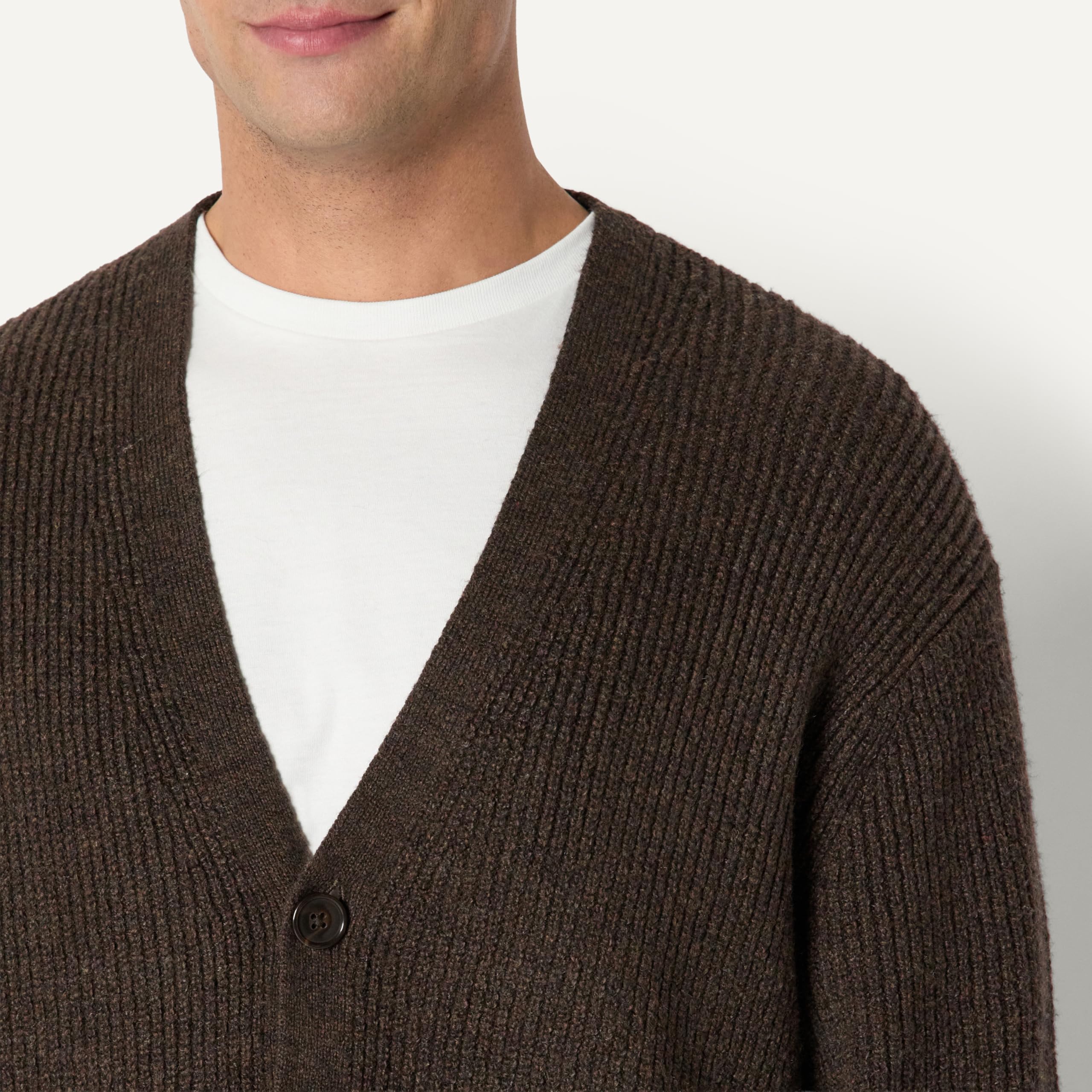 Amazon Essentials Herren Relaxed-Fit-Strickjacke aus Baumwollmischung