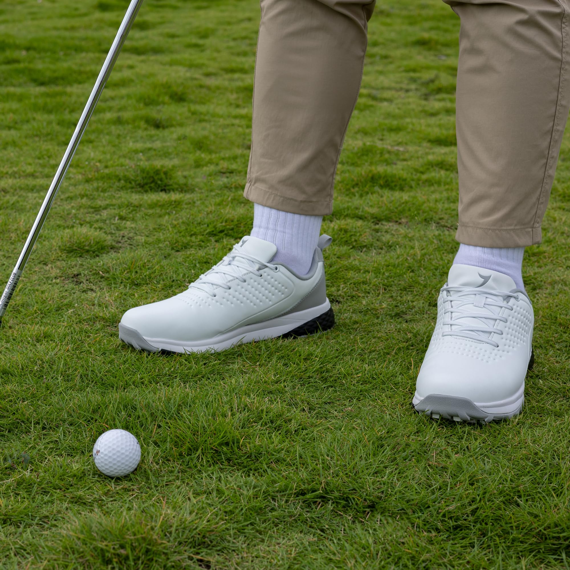 Men's Golf Shoes Spike Wide Waterproof Lightweight Anti Slip Golf Sneakers Walking Footwears