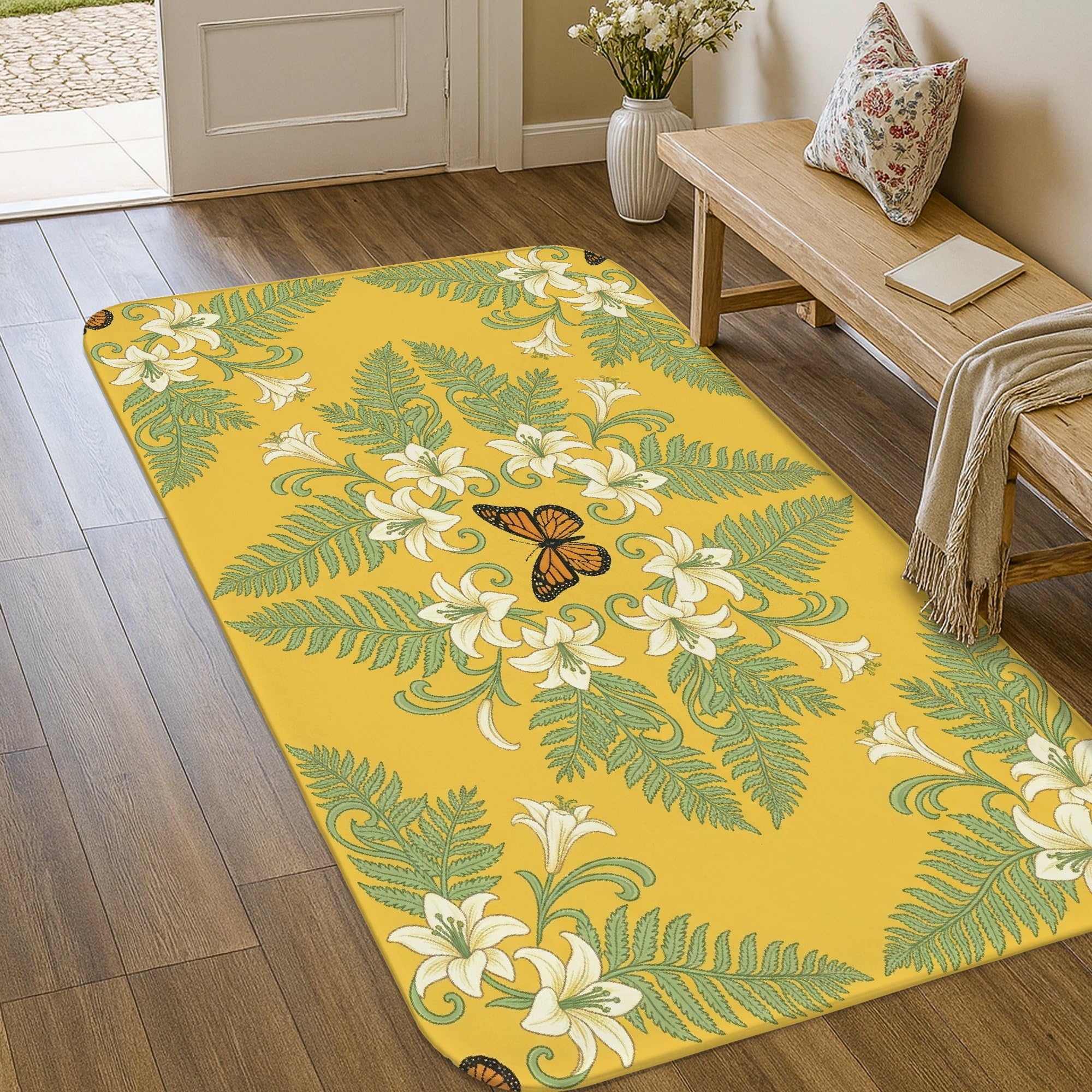 Tapis fleur de fougère pour décorer votre salle de bain et votre chevet