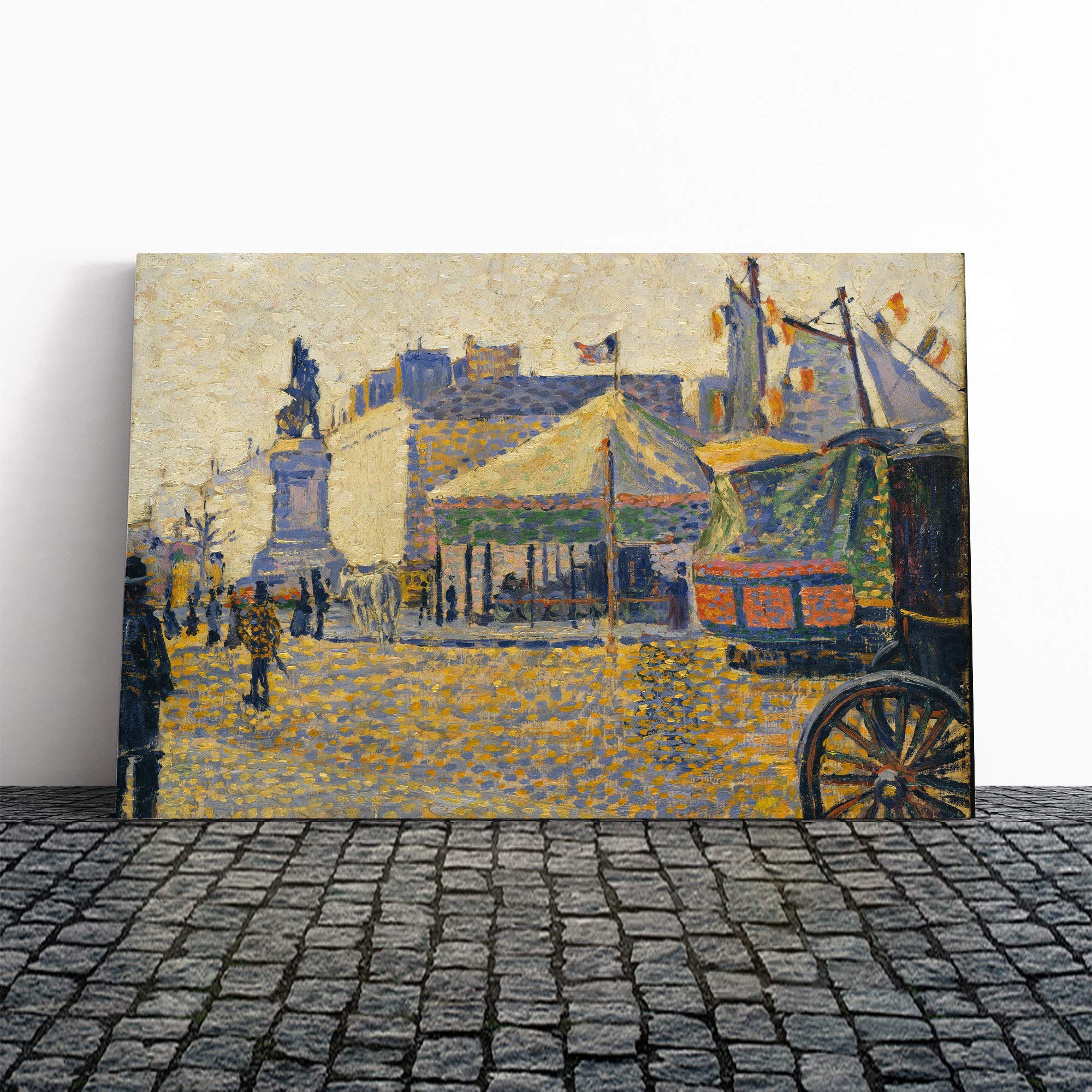 Paul Signac Place Clichy Canvas Print | Gallery Wrapped 30mm Frame Wall Art | 30x20 inches | Ready to Hang | Modern Picture | Living Room Bedroom Lounge Office