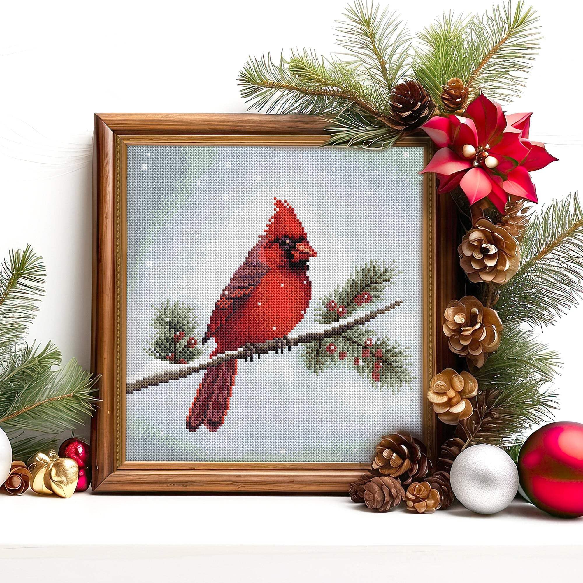 Amazon.com: DIAMOND ART CLUB Winter Cardinal Diamond Painting Kit
