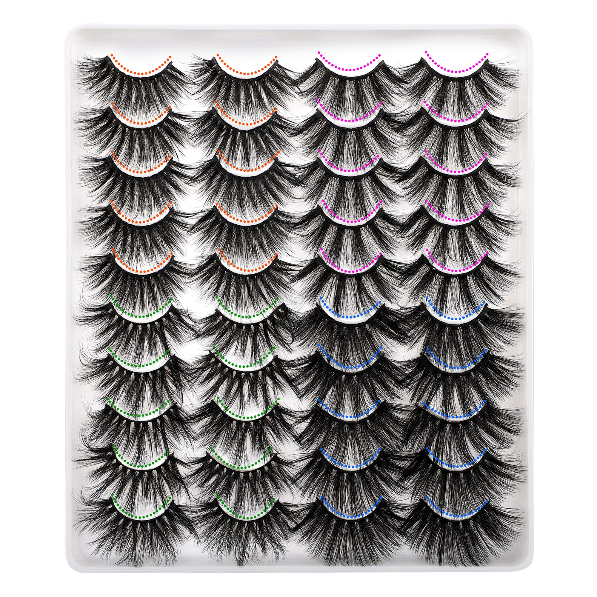 Lanflower 25MM Lashes Dramatic Volumn Eyelashes Wholesale Bulk 20 Pairs 4 Styles