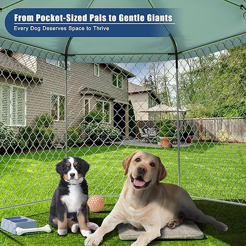 Miniatura 4 de Perrera para perros grandes, 6.9 pies de largo x 6.9 pies de ancho x 7.5 pies de alto, valla para perros al aire libre para patio, casa de perro